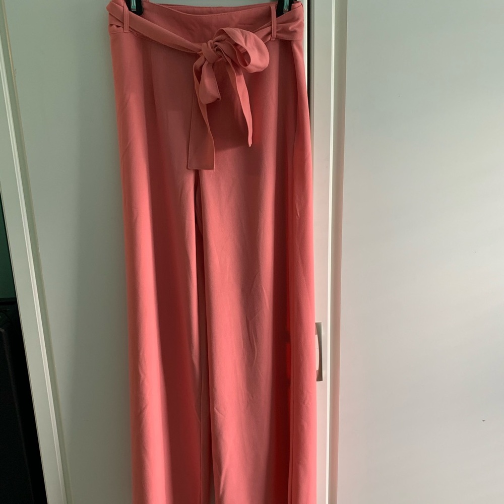Pink Straight Leg Dress Pants